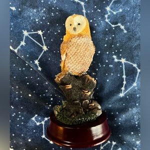 Hand Painted Lifelike Owl Figurine